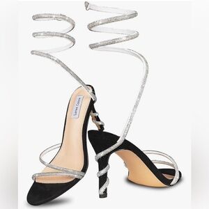 Lovee Cosee Rhinestone High Heels - Black/Silver (7)